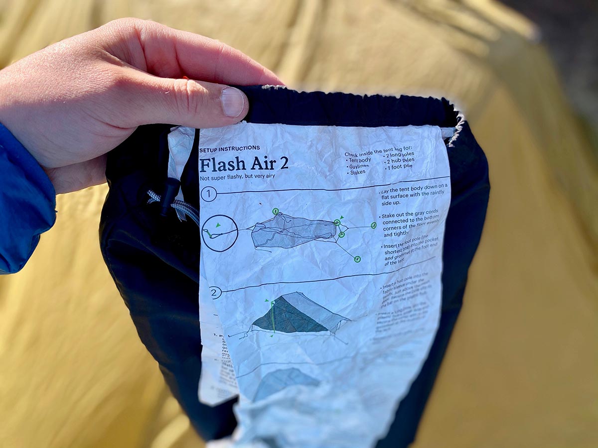 REI Co-op Flash Air 2 tent (set up instructions)